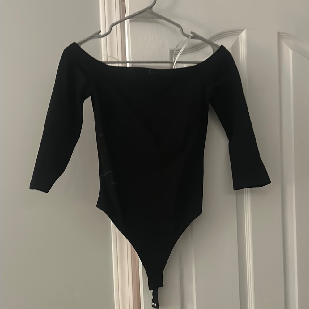 Lulu's Black Bodysuit Off-the-Shoulder Top